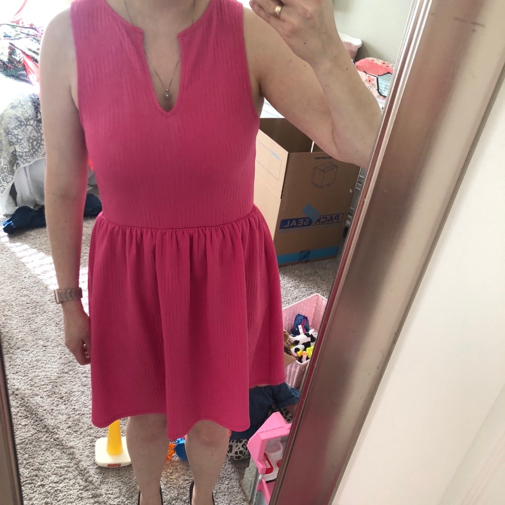 Hot Pink fit and flare dress